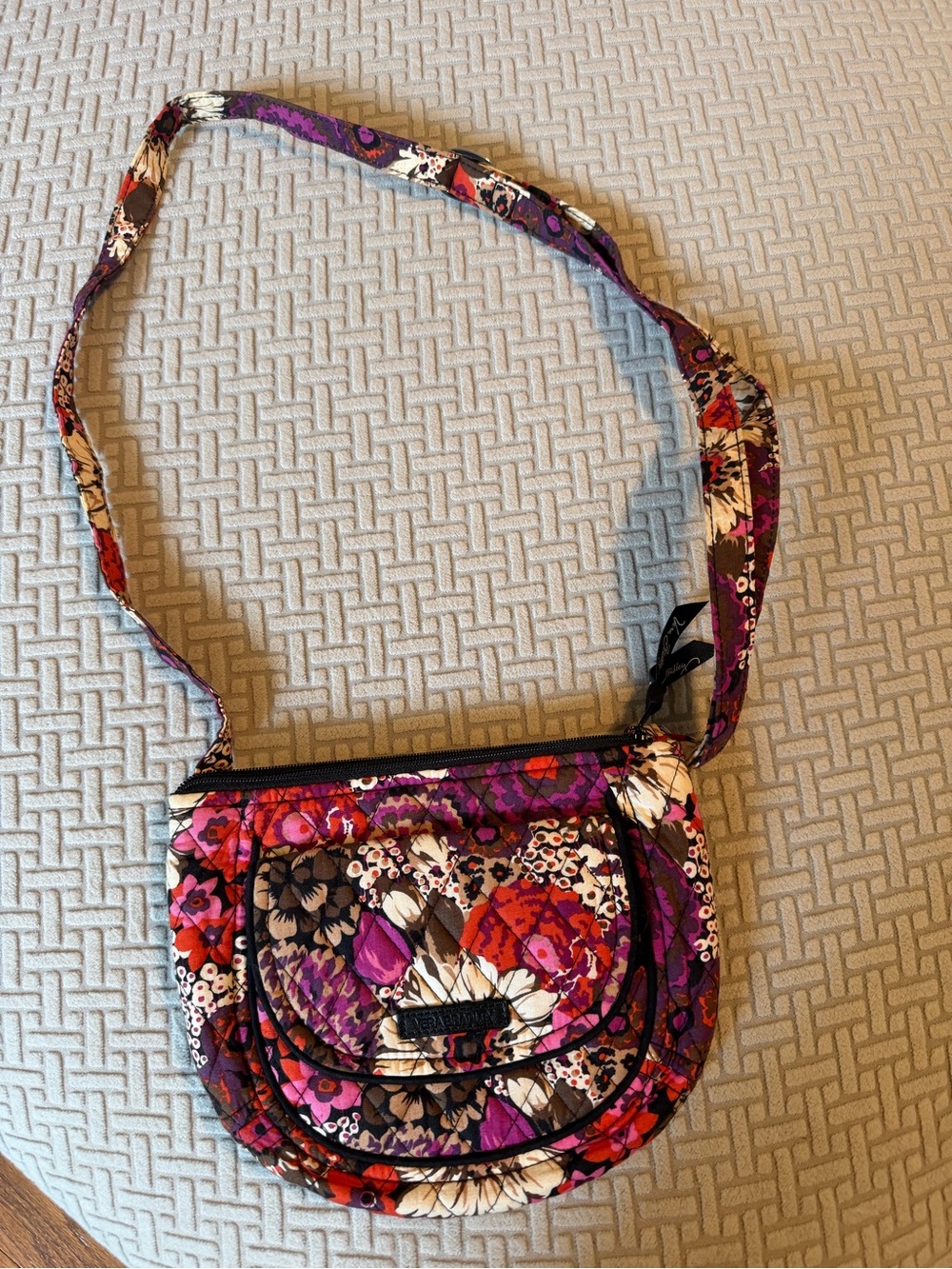Vera Bradley quilted Crossbody Bag in Purple and Red